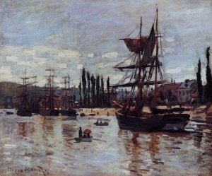 The painting Boats at Rouen