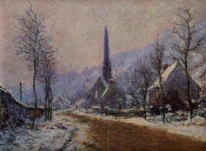 The painting Church at Jeufosse, Snowy Weather