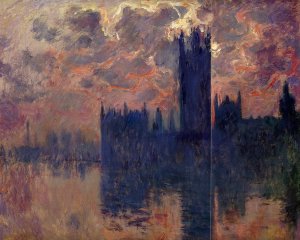 The painting Houses of Parliament, Sunset Detail