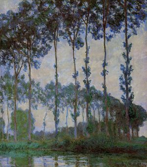 The painting Poplars on the Banks of the River Epte, Overcast Weather