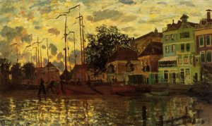 The painting The Dike at Zaandam, Evening